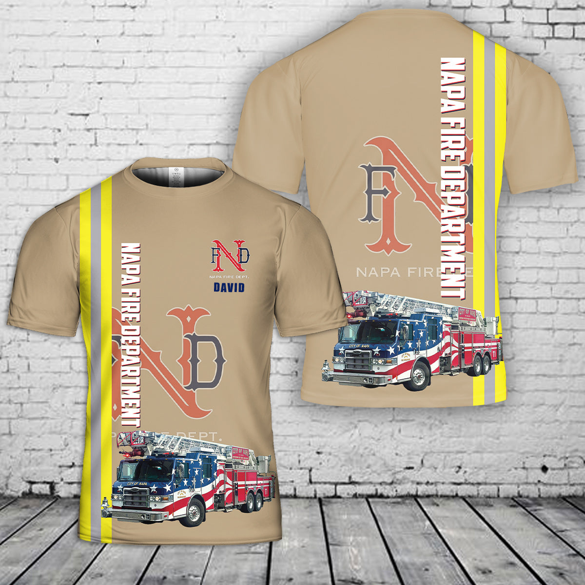 Custom Name City Of Napa Fire Department, California 3D T-Shirt