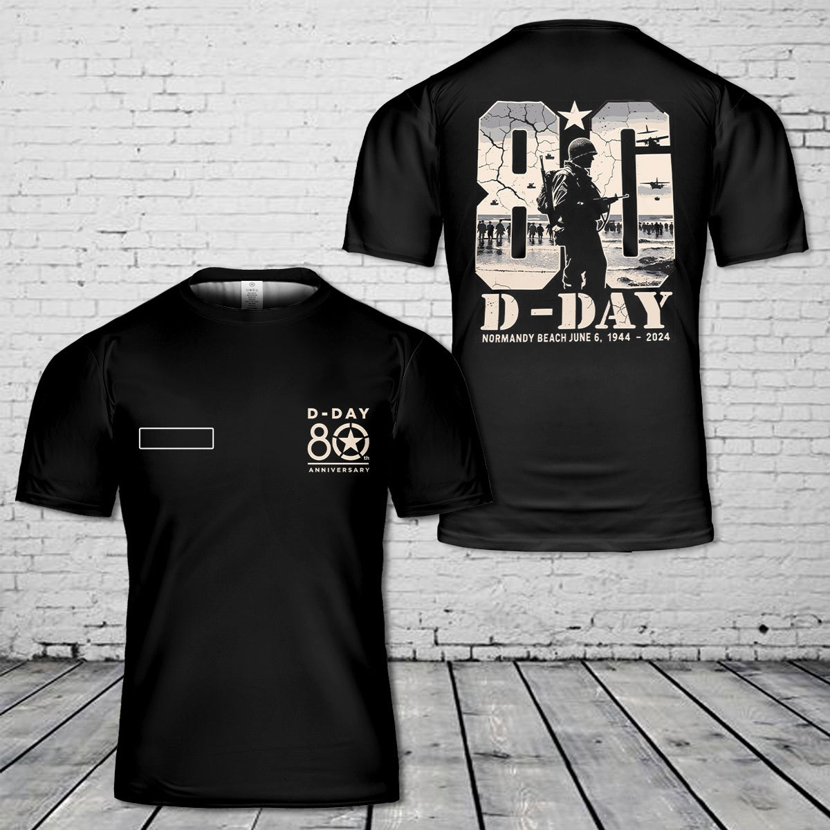 Custom Name D-Day 80th Anniversary 1944-2024 T-Shirt 3D