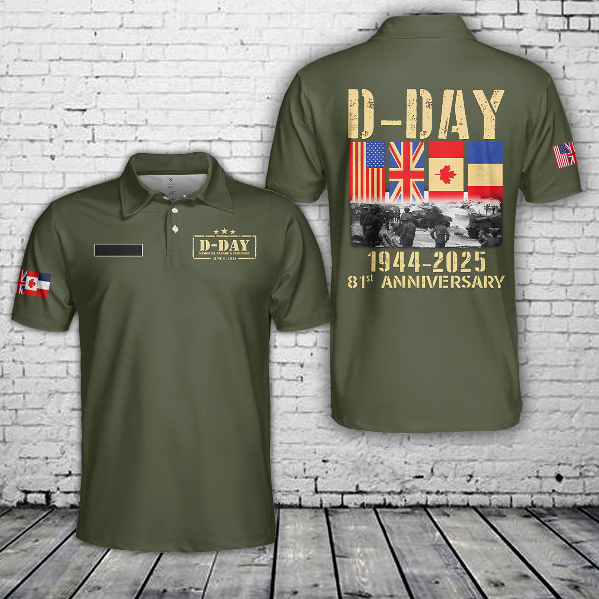 Custom Name D-Day 81st Anniversary 1944-2025 Polo Shirt