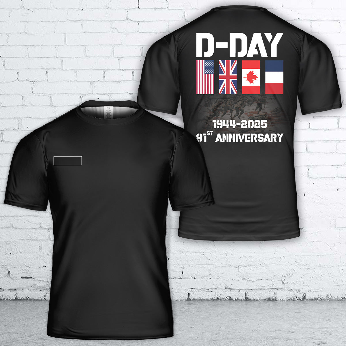 Custom Name D-Day Normandy Landings 81st Anniversary 1944-2025 T-Shirt 3D