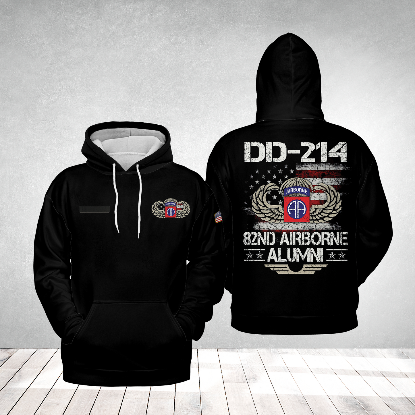 Custom Name DD-214 US Army 82nd AIRBORNE Alumni Hoodie 3D