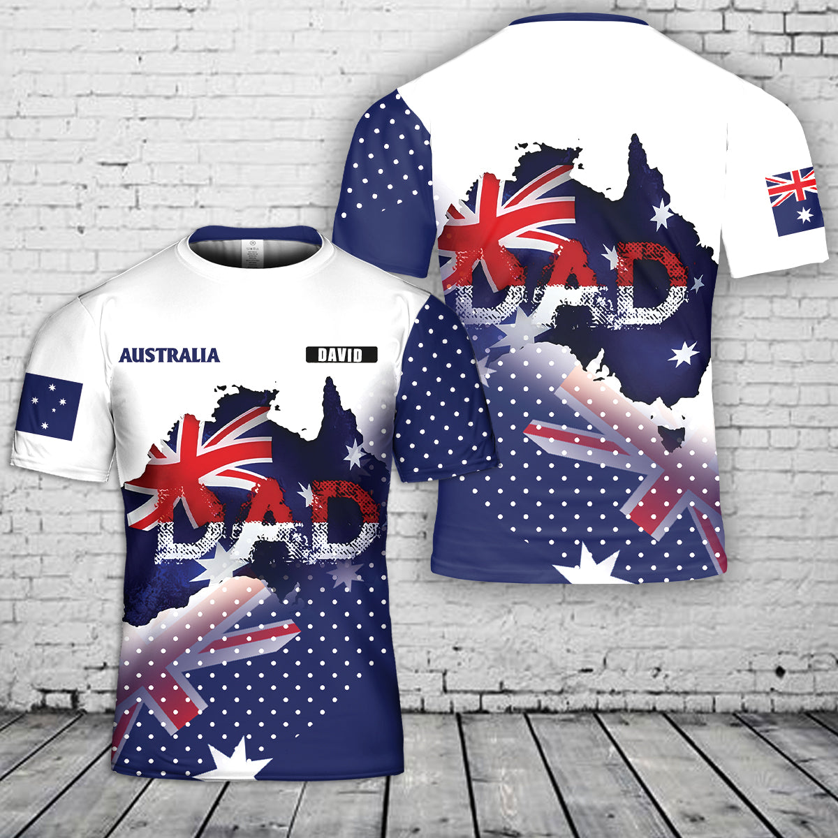 Custom Name Dad Australia Map, Father's Day 3D T-Shirt