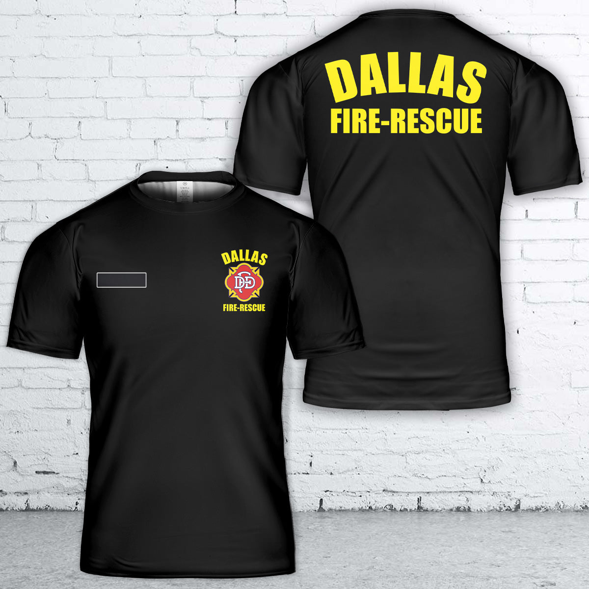 Custom Name Dallas, Texas, Dallas Fire-Rescue Department T-Shirt 3D