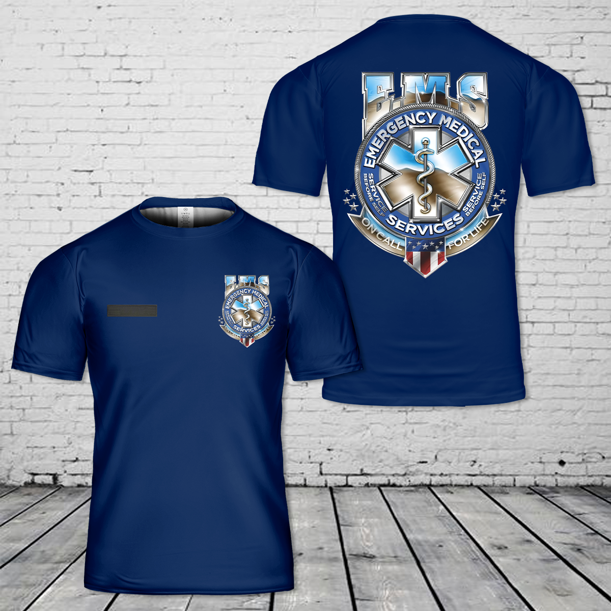 Custom Name EMS Badge of Honor T-Shirt 3D