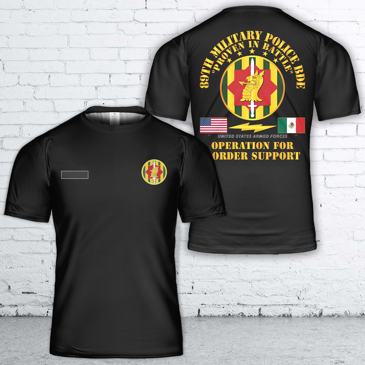 Custom Name Faithful Patriot, 89th Military Police Brigade T-Shirt 3D