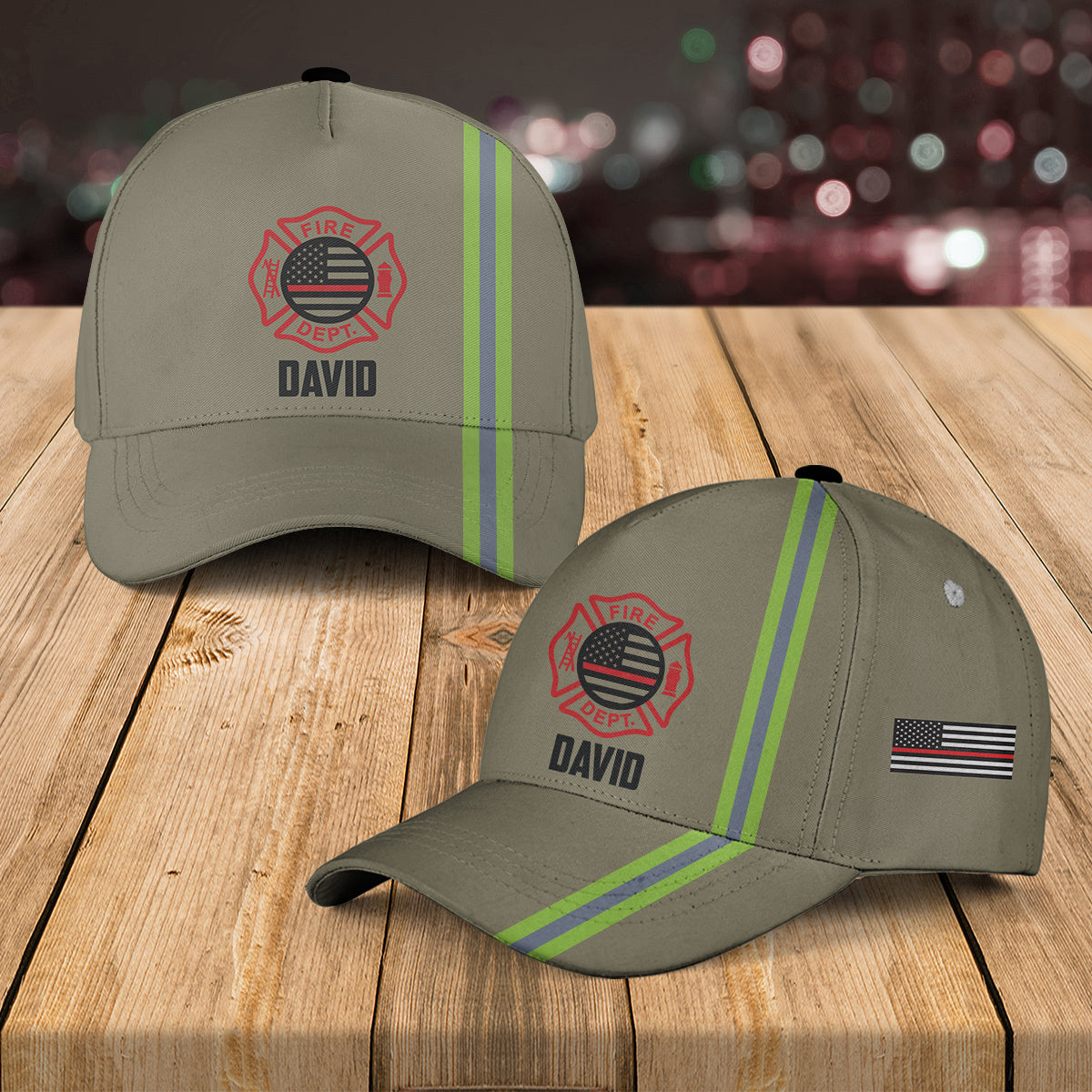 Custom Name Firefighter Baseball Cap