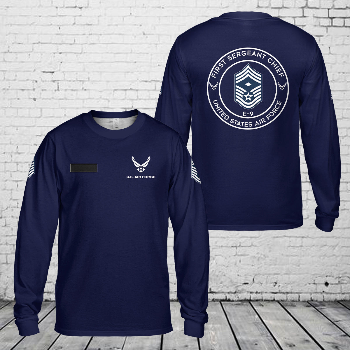 Custom Name First Sergeant Chief Long Sleeve Shirt