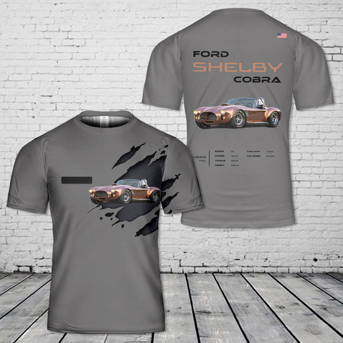 Custom Name Ford Shelby Cobra T-Shirt 3D