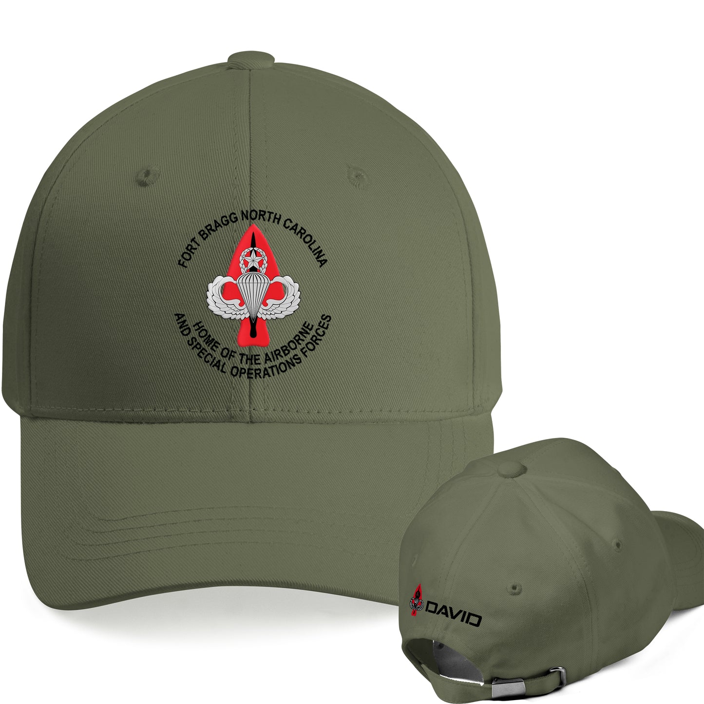 Custom Name Fort Bragg Home Of The Airborne And Special Operations Forces Embroidered Cap NLSI0504PT03