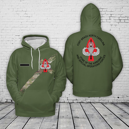 Custom Name Fort Bragg Home Of The Airborne And Special Operations Forces Hoodie 3D
