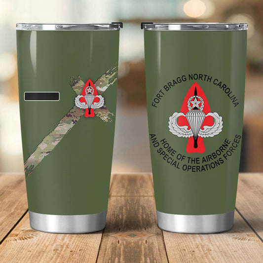 Custom Name Fort Bragg Home Of The Airborne And Special Operations Forces Stainless Steel Tumbler