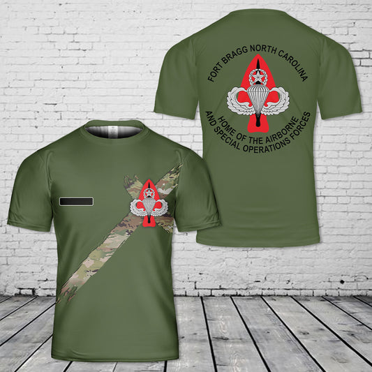 Custom Name Fort Bragg Home Of The Airborne And Special Operations Forces T-Shirt 3D