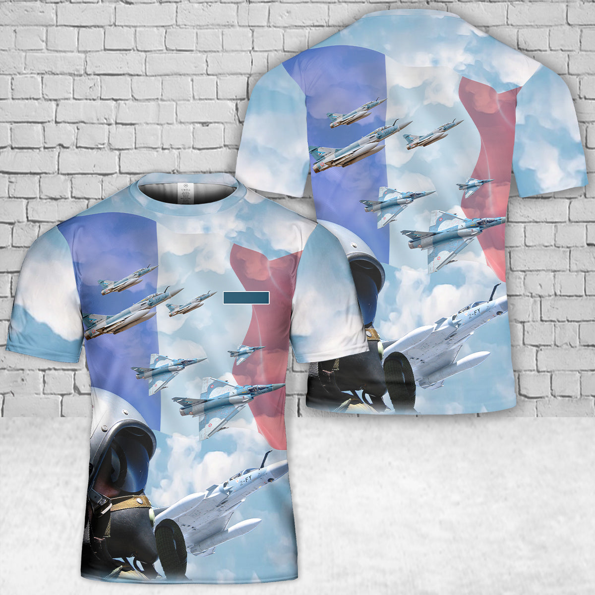 Custom Name French Air and Space Force Dassault Mirage 2000-5F Pilot T-Shirt 3D