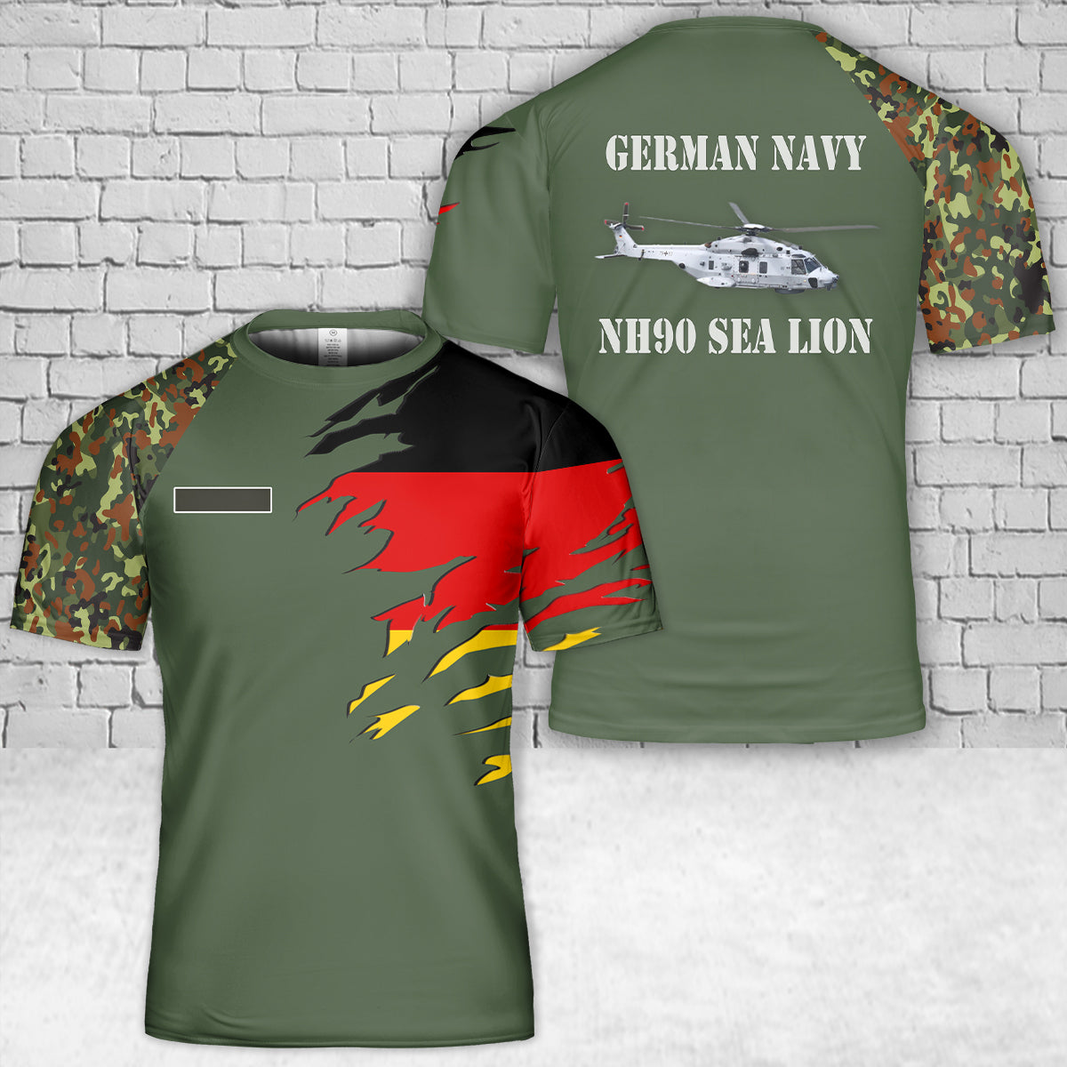 Custom Name German Navy NH90 Sea Lion T-Shirt 3D