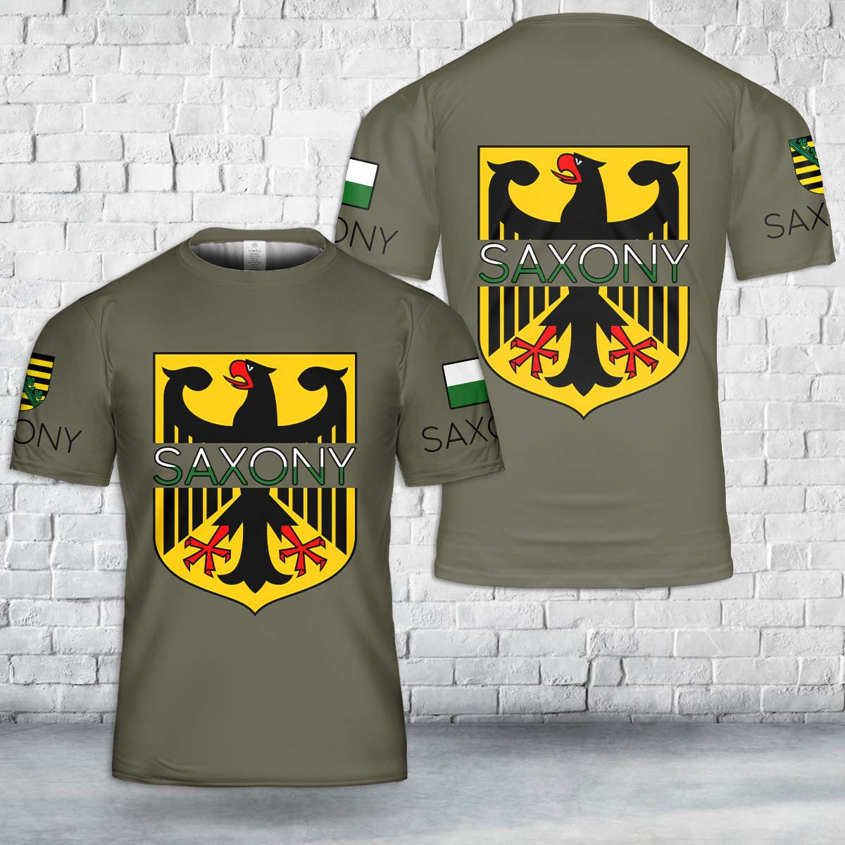 Custom Name Germany Saxony T-Shirt 3D