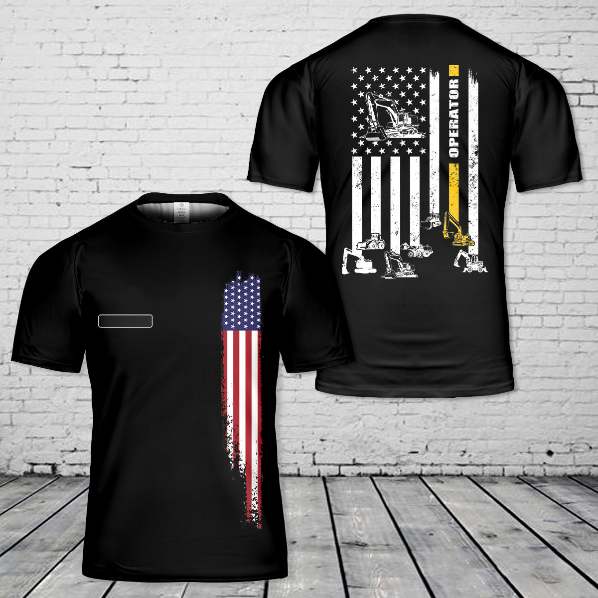Custom Name Heavy Equipment Operator T-Shirt 3D