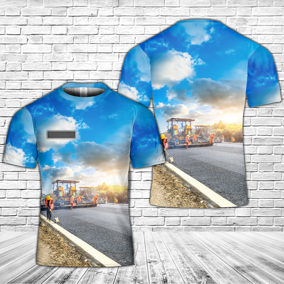 Custom Name Highway Road Construction Sunset T-Shirt 3D