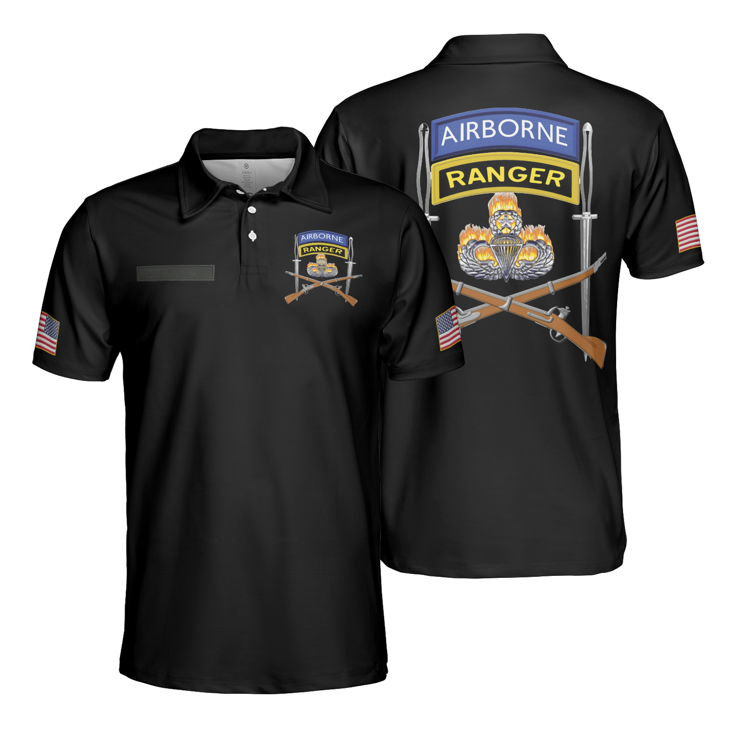 Custom Name Infantry Airborne Ranger Paratrooper Polo Shirt