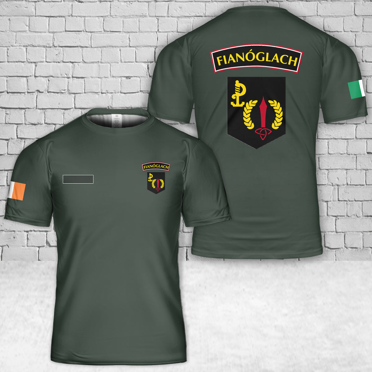 Custom Name Irish Army Ranger Wing (ARW) Special Operations Force T-Shirt 3D