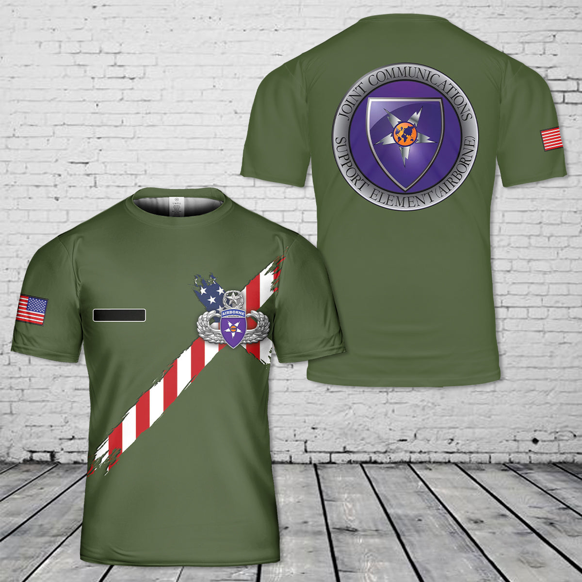 Custom Name Joint Communications Support Element (Airborne) (JCSE) MAWings with JCSE Patch T-Shirt 3D