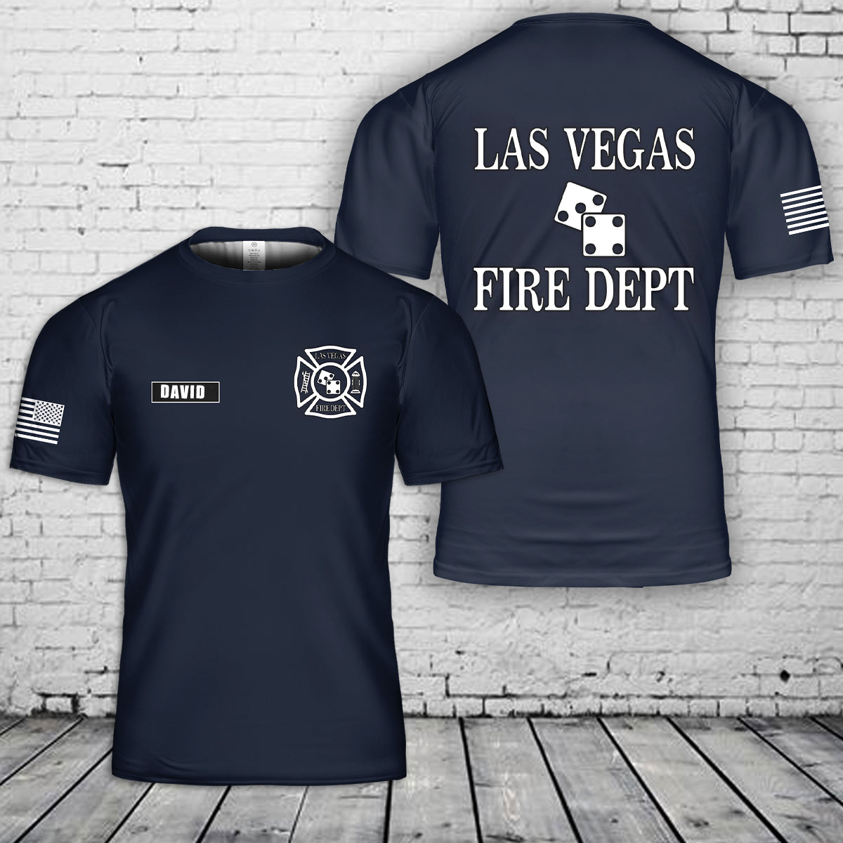 Custom Name Las Vegas Fire Department 3D T-Shirt