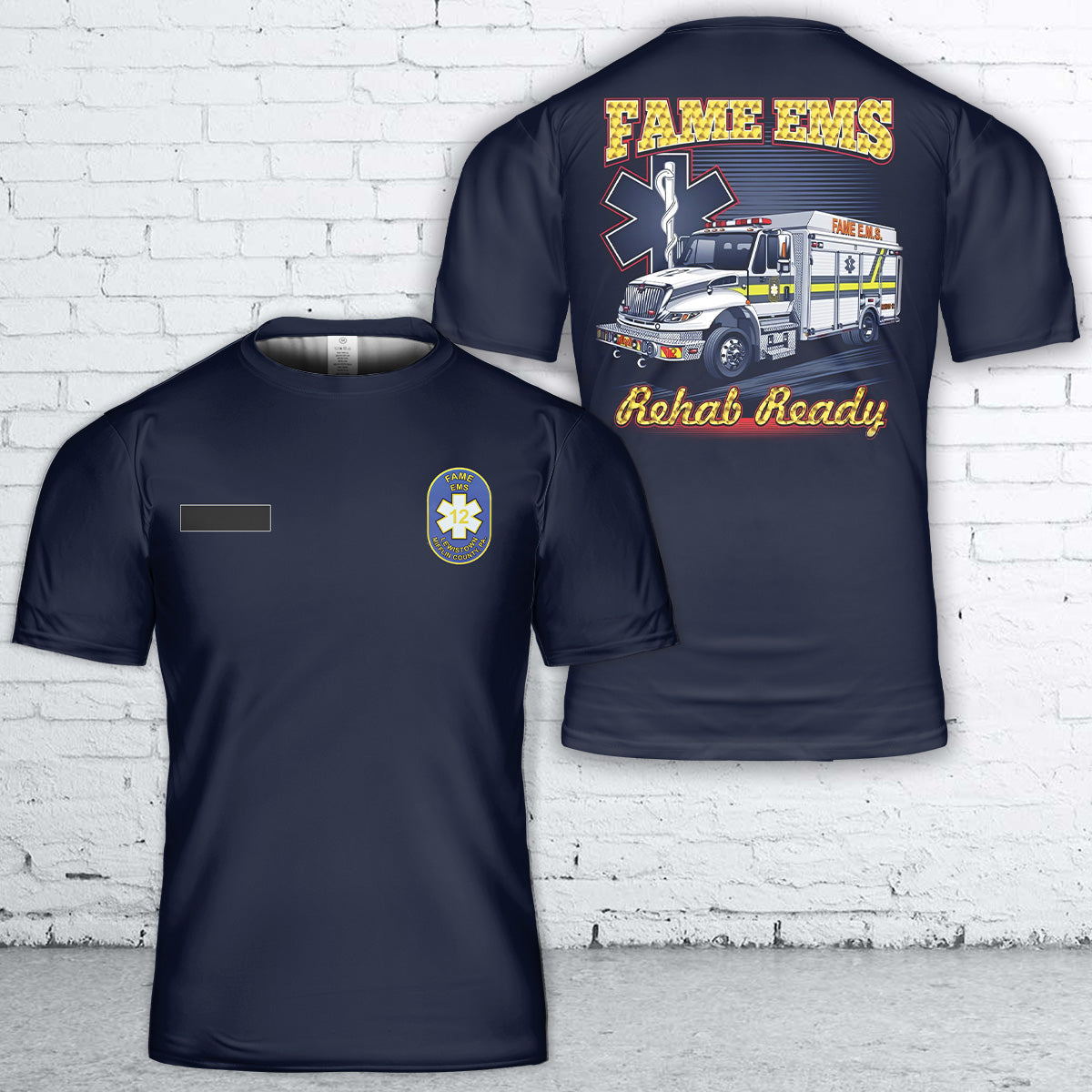 Custom Name Lewistown, Pennsylvania, Fame EMS T-Shirt 3D