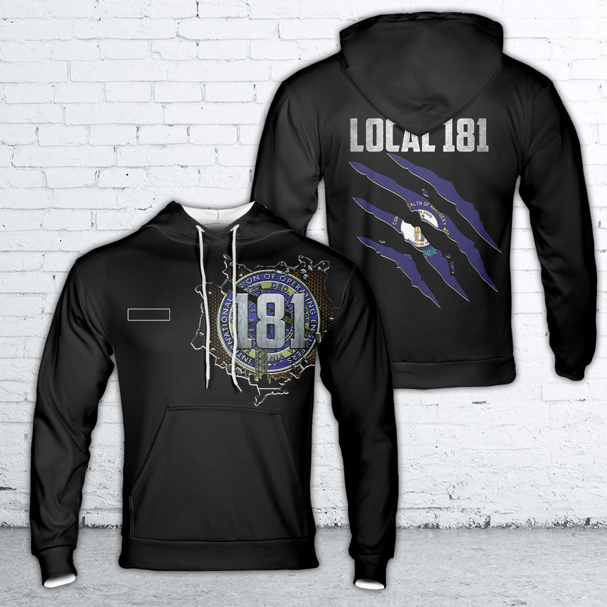 Custom Name Local 181 Operating Engineers Kentucky Hoodie 3D