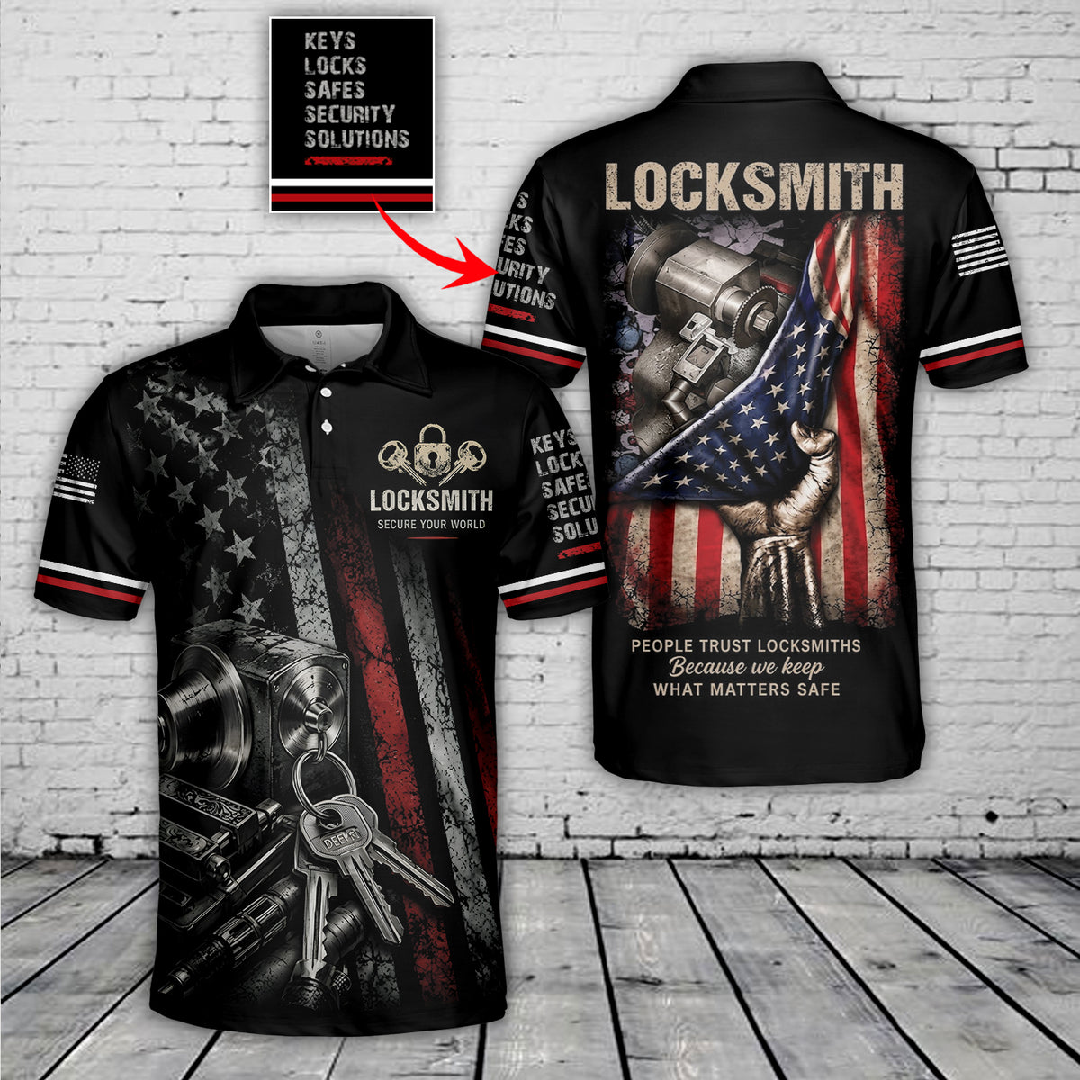 Custom Name Locksmith Polo Shirt