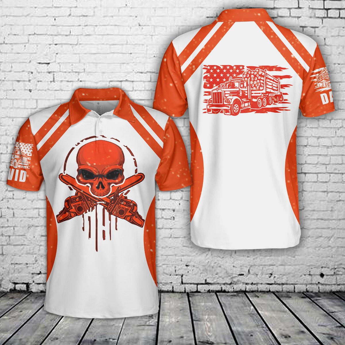 Custom Name Logger Flag Polo Shirt