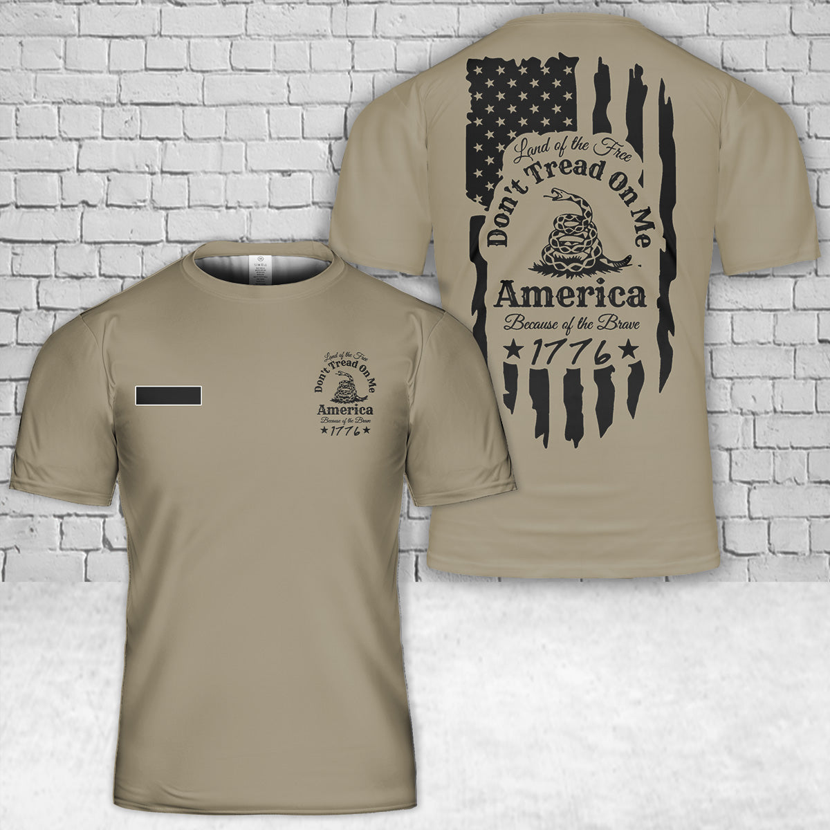 Custom Name Military Don't Tread On Me T-Shirt 3D