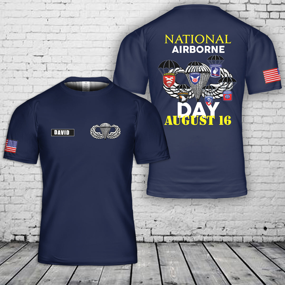 Custom Name National Airborne Day 3D T-Shirt