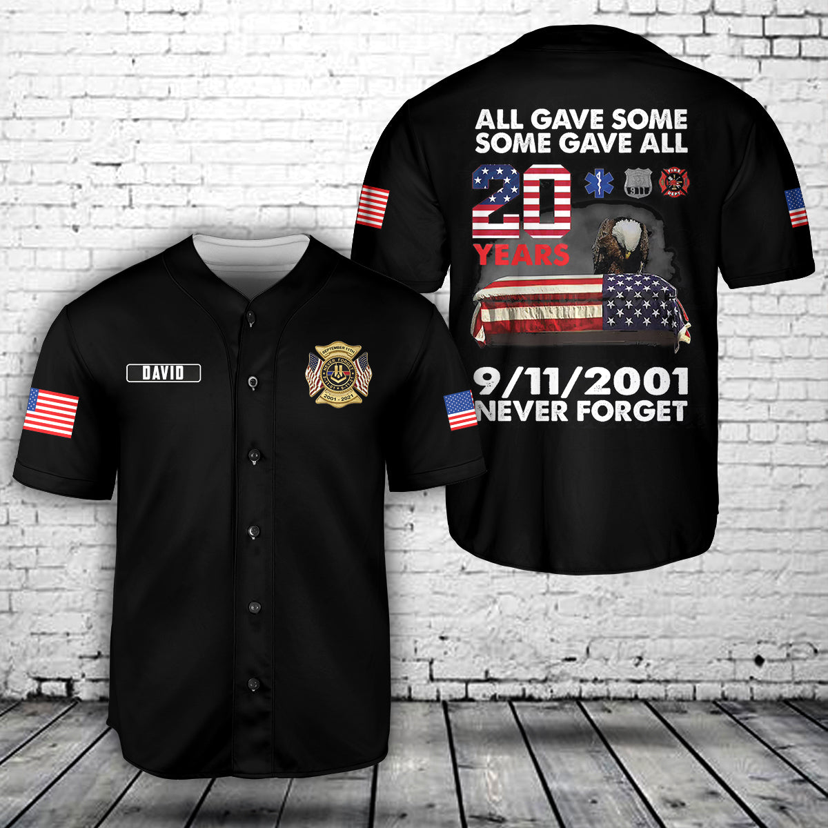 Custom Name Never Forget 9.11 All Gave Some Some Gave Baseball Jersey