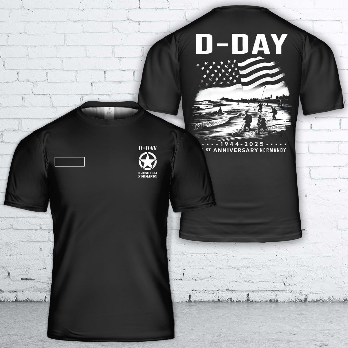 Custom Name Omaha Beach 1944-2025 D-DAY 81st Anniversary Normandy D-Day T-Shirt 3D