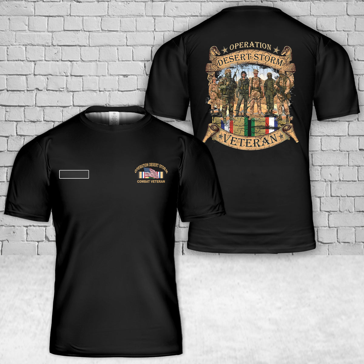 Custom Name Operation Desert Storm Veteran T-Shirt 3D