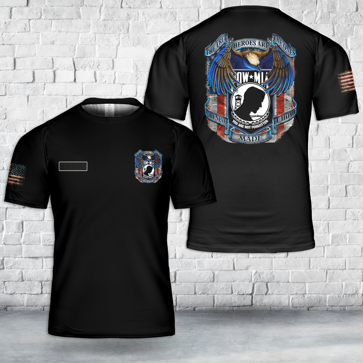 Custom Name POW MIA True Heroes T-Shirt 3D
