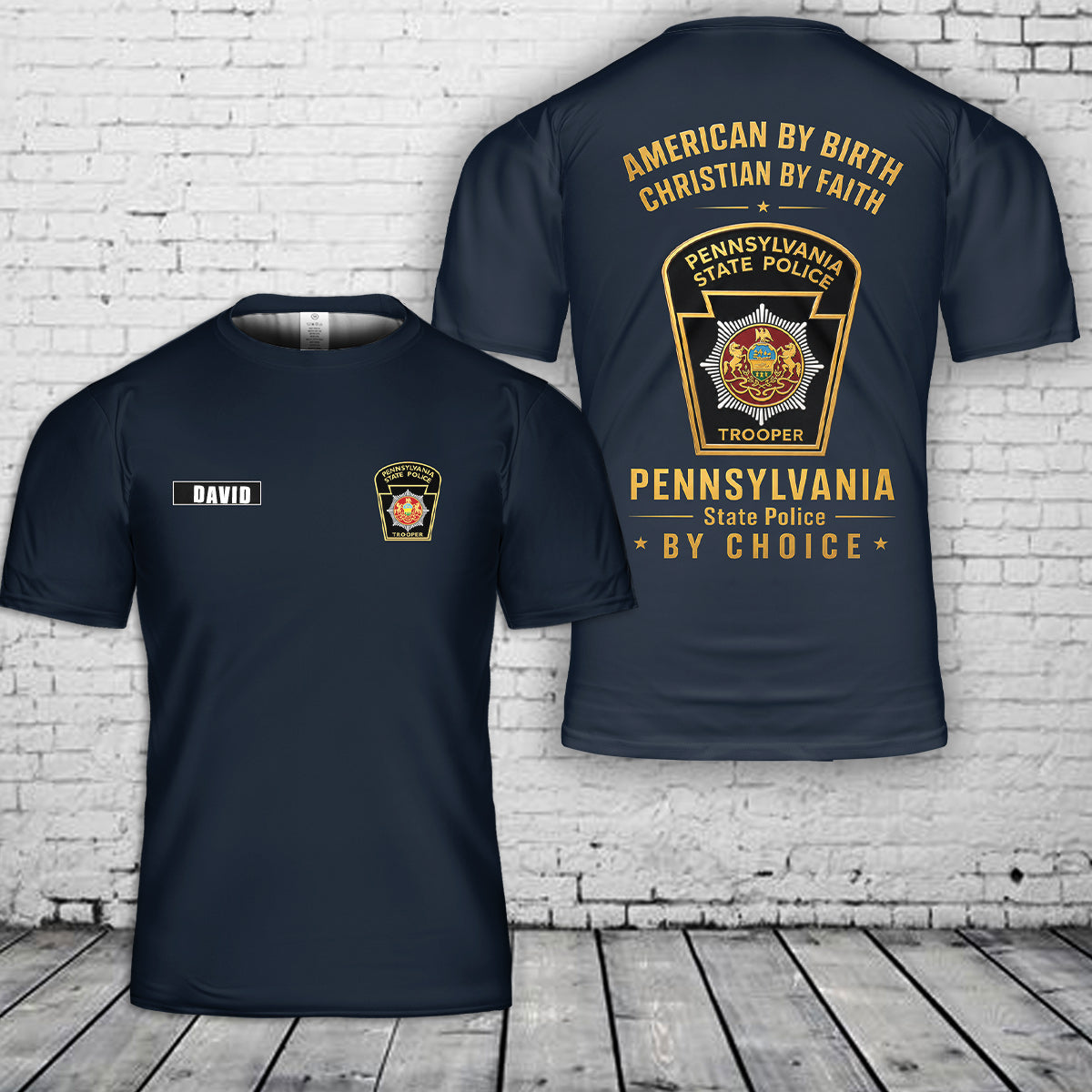 Custom Name Pennsylvania State Police 3D T-Shirt