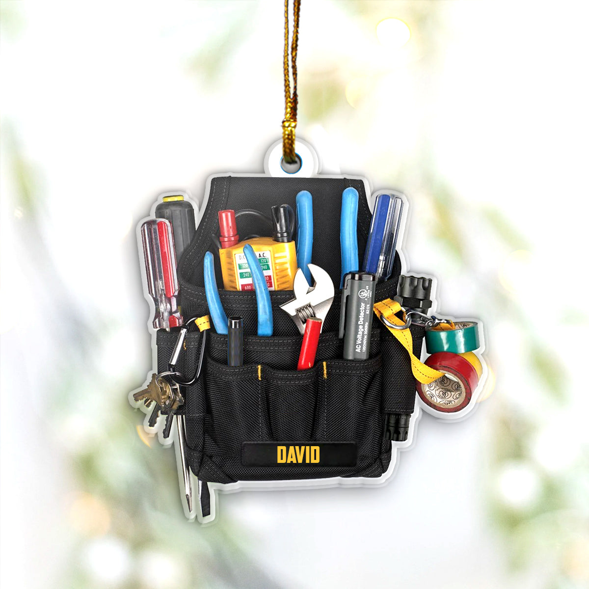 Custom Name Piece Electricians Tool Kit Ornament