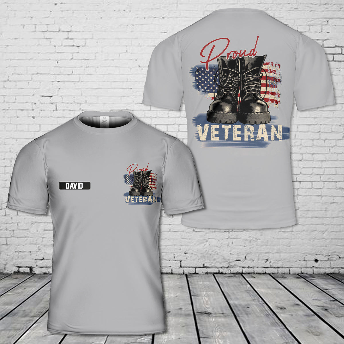 Custom Name Proud Veteran Veterans day 3D T-Shirt