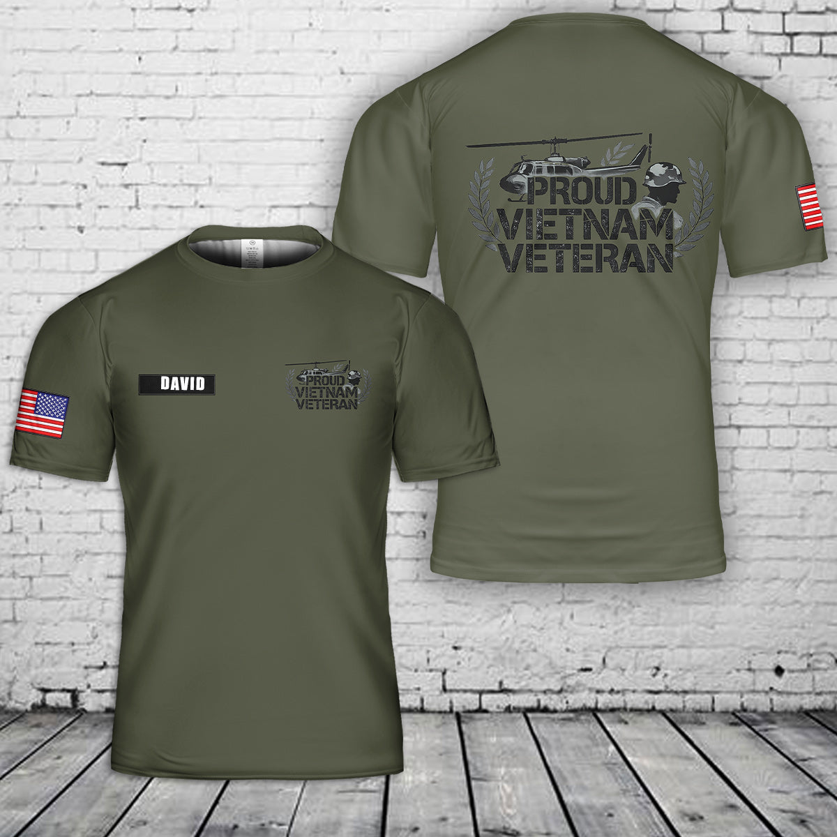 Custom Name Proud Viet Nam Veteran 3D T-Shirt