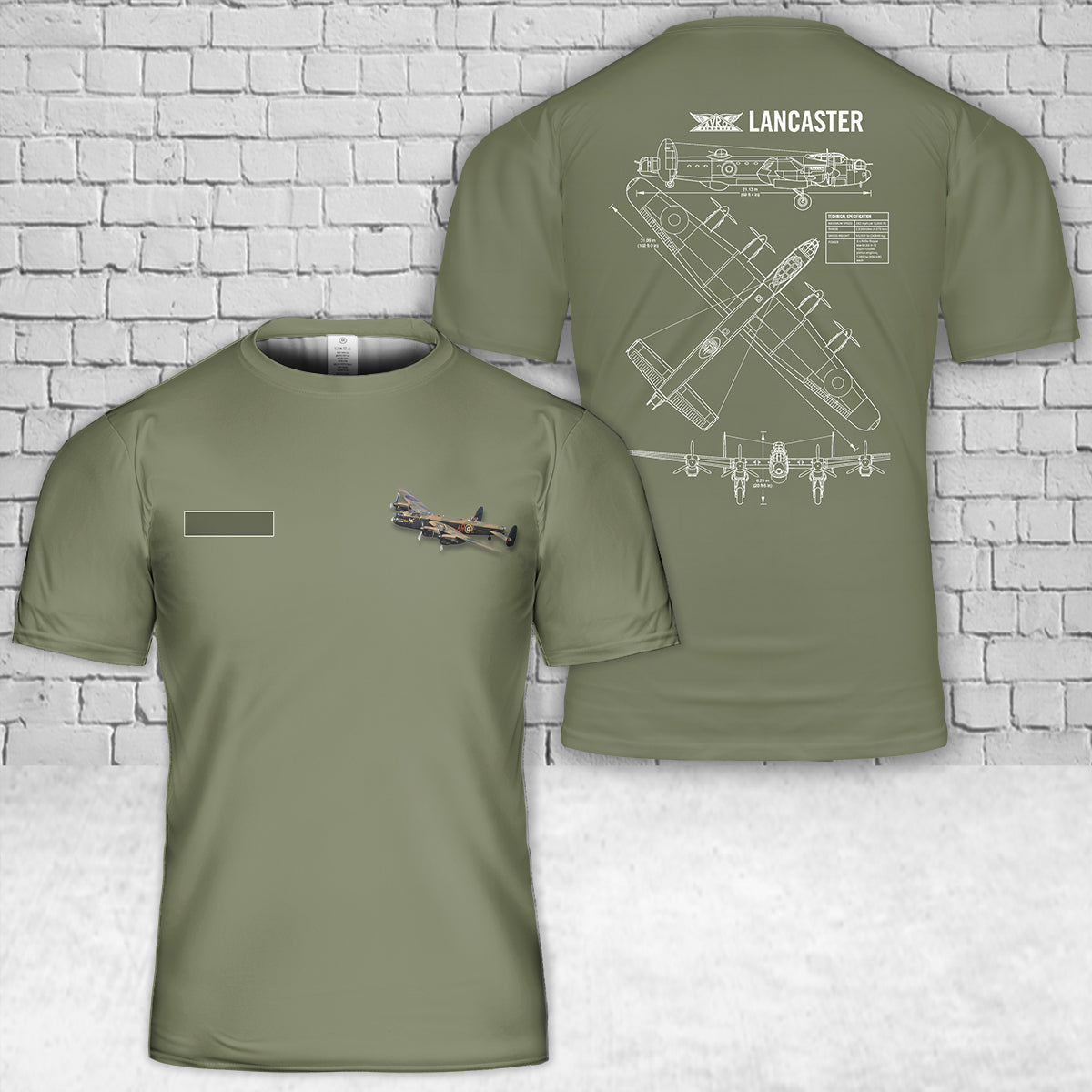 Custom Name Royal Air Force Avro Lancaster T-Shirt 3D