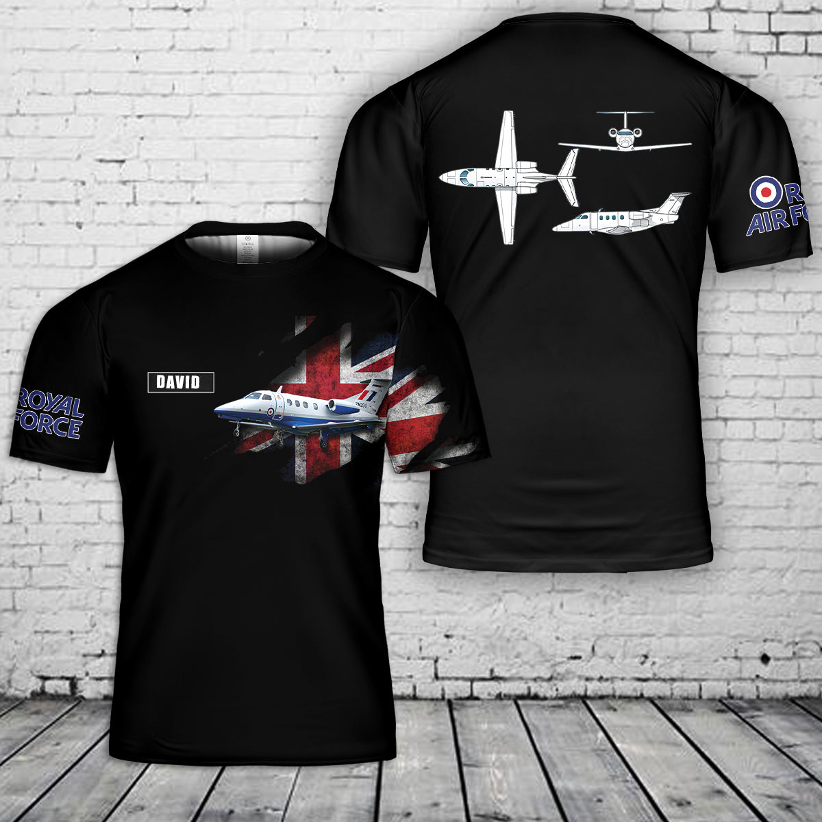 Custom Name Royal Air Force Embraer Phenom 100E 3D T-Shirt