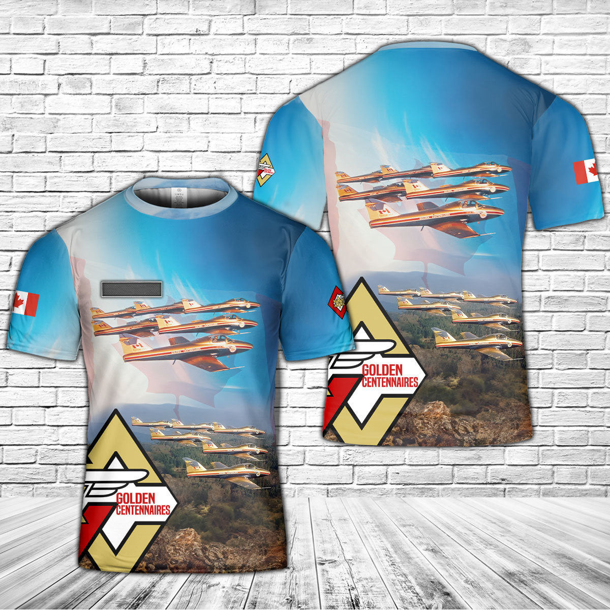 Custom Name Royal Canadian Air Force Golden Centennaires Aerobatic flight demonstration team T-Shirt 3D