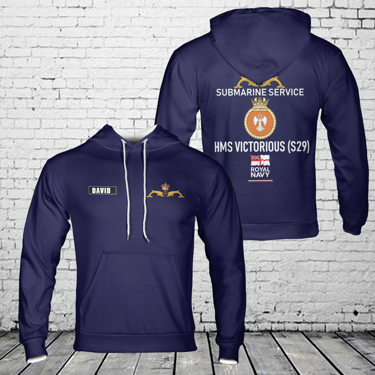 Custom Name Royal Navy SUBMARINE SERVICE 3D Hoodie