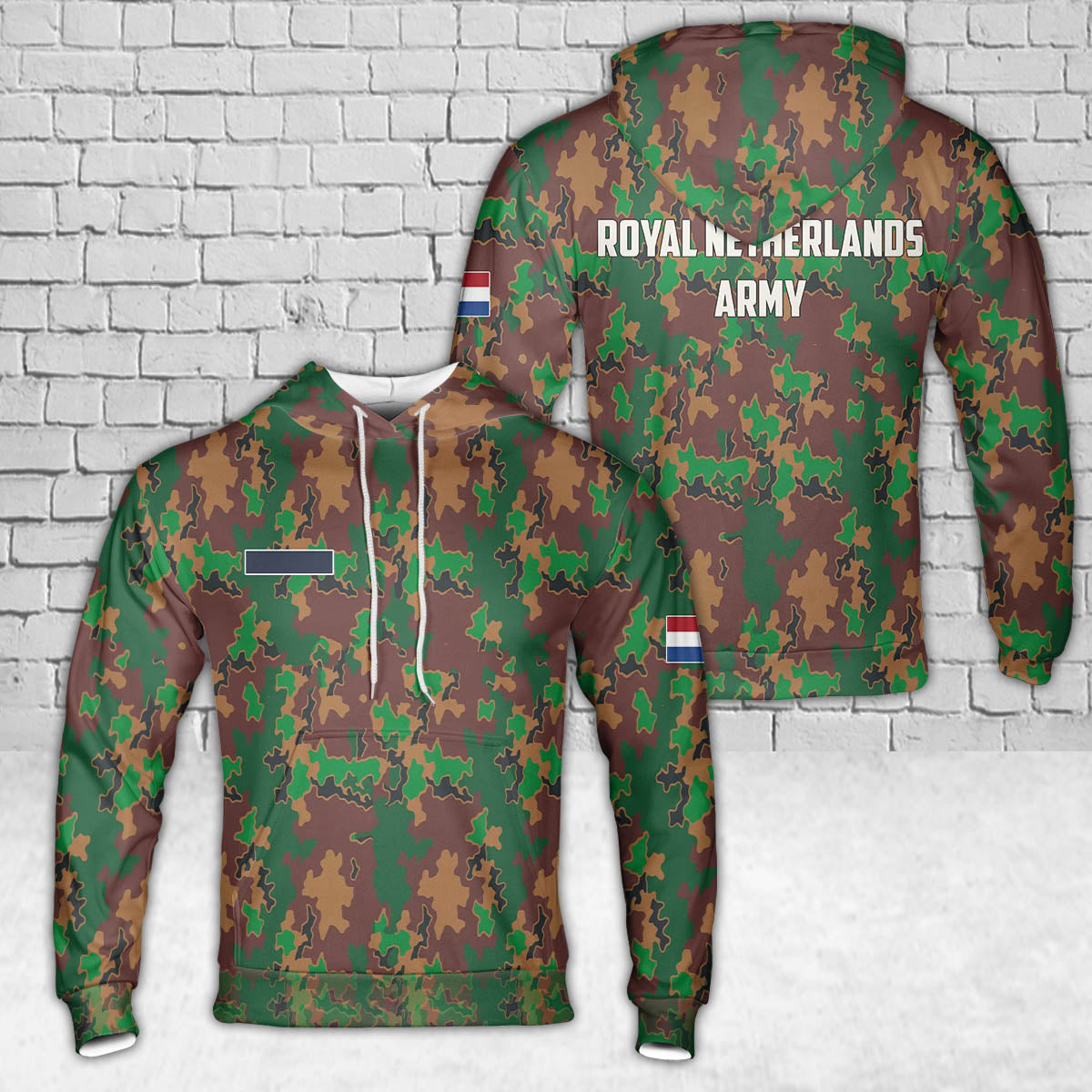 Custom Name Royal Netherlands Army Jungle Camo Hoodie 3D