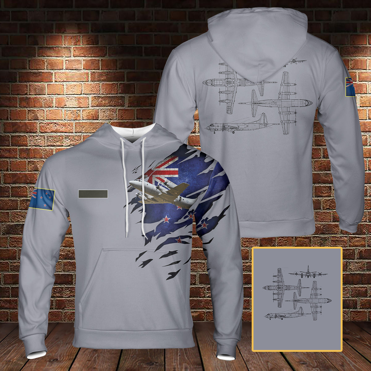 Custom Name Royal New Zealand Air Force Lockheed P-3K Orion Hoodie 3D