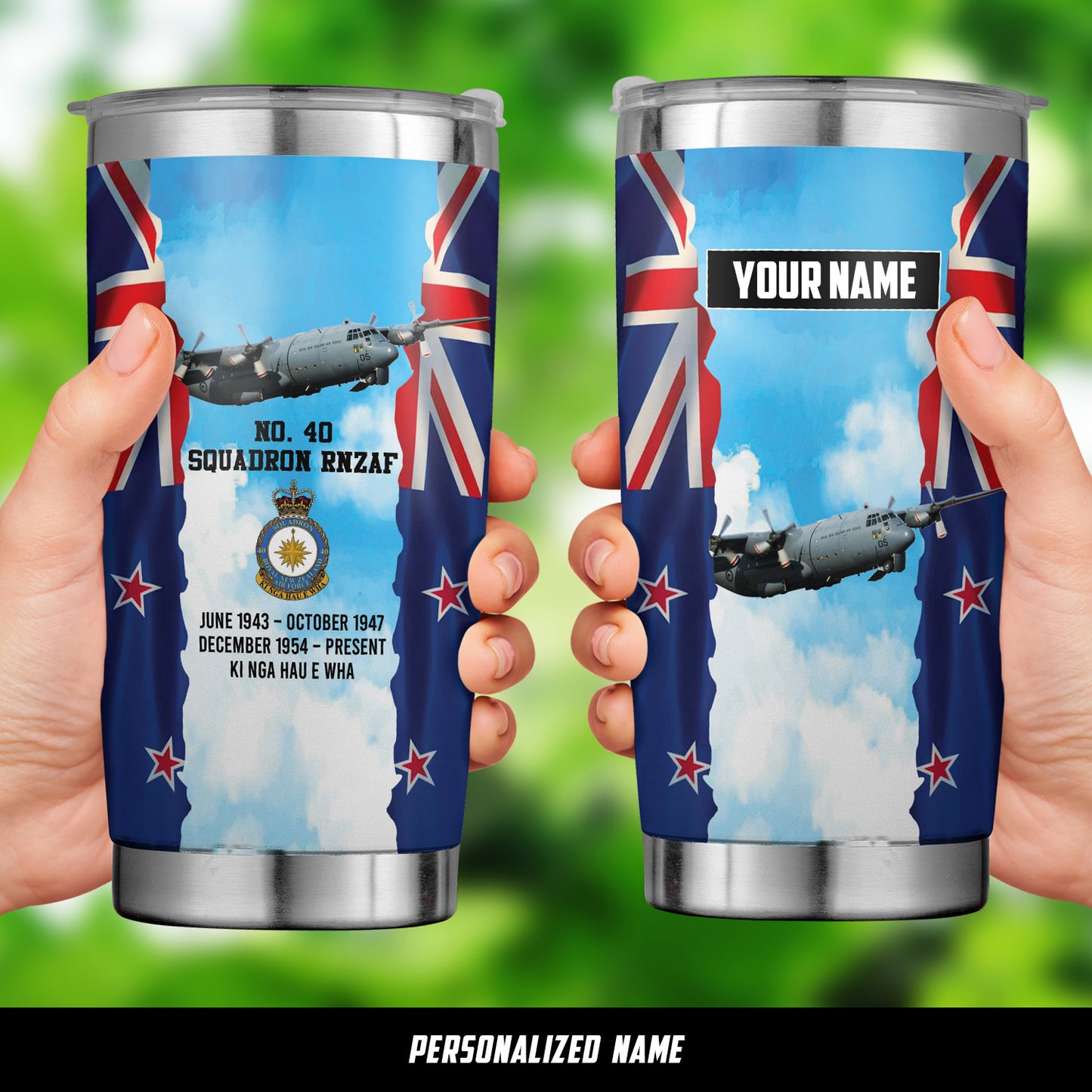 Custom Name Royal New Zealand Air Force RNZAF No. 40 Squadron Lockheed C-130H(NZ) Hercules Tumbler 20oz