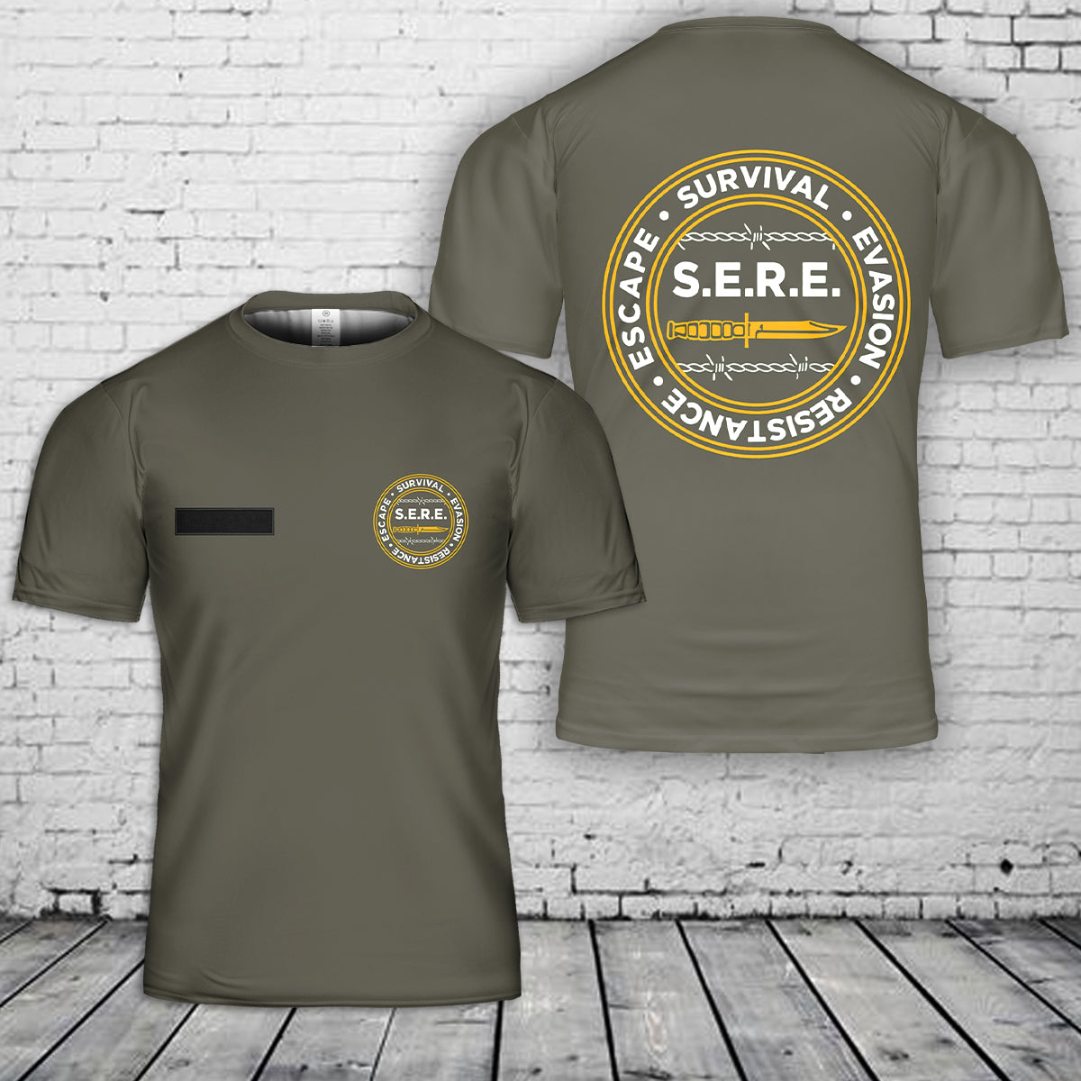 Custom Name SERE Survival Evasion Resistance Escape Army Navy Special Ops T-Shirt 3D