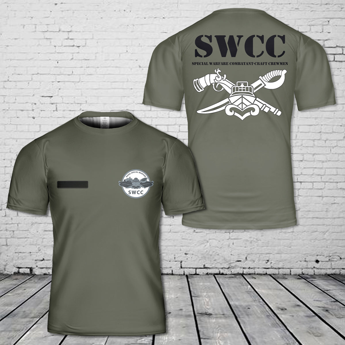 Custom Name SWCC Army Naval Special Warfare Combatant-Craft Crewmen T-Shirt 3D
