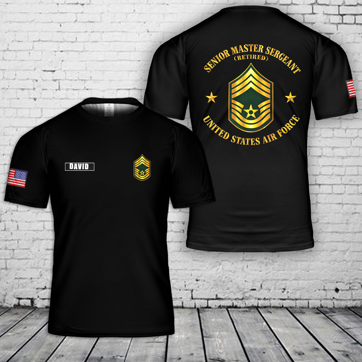 Custom Name Senior Master Sergeant Retired 3D T-Shirt