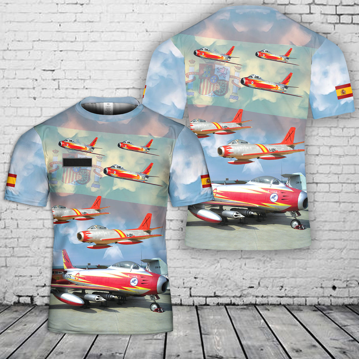 Custom Name Spanish Air and Space Force Patrulla Ascua aerobatic team T-Shirt 3D